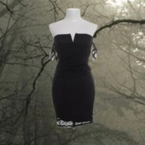 Y2K Vampy Goth Black Fairycore Dress
